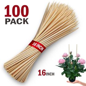 100 PACK 16\' NATURAL BAMBOO PLANT STAKES