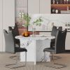 5 piece Round Dining Table Set, 47 Inch Modern Kitchen Table Small Dinner Table MDF Kitchen Dinning Table for Dining Room Kitchen, Living Room