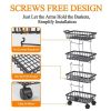 4 Tier Fruit Vegetable Basket for Kitchen, Fruit Vegetable Storage Cart, Vegetable Basket Bins, Wire Storage Basket Organizer Utility Cart with Wheels
