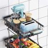 4 Tier Fruit Vegetable Basket for Kitchen, Fruit Vegetable Storage Cart, Vegetable Basket Bins, Wire Storage Basket Organizer Utility Cart with Wheels