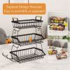 3 layers of fruit and vegetable baskets, placed the desktop, used for kitchen, storage vehicle, vegetable basket, steel wire storage organizer public