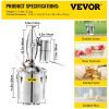 VEVOR 20L 5.3Gal Water Alcohol Distiller 304 Stainless Steel Alcohol Still Wine Making Boiler Home Kit with Thermometer for Whiskey Brandy Essential,