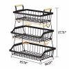3 layers of fruit and vegetable baskets, placed the desktop, used for kitchen, storage vehicle, vegetable basket, steel wire storage organizer public